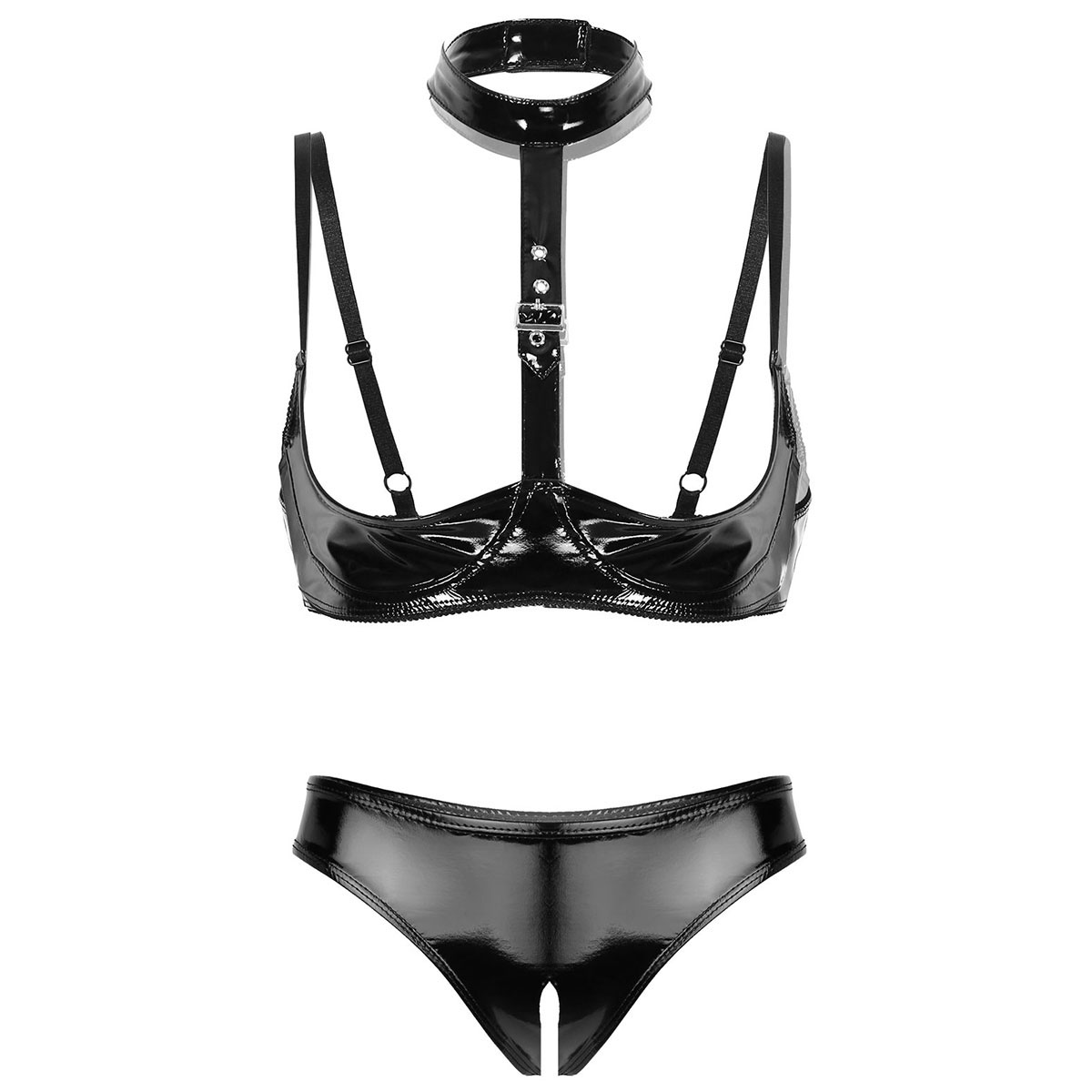 Bralette Triangle Set - Bayan Rugan iç çamaşırı seti Siyah