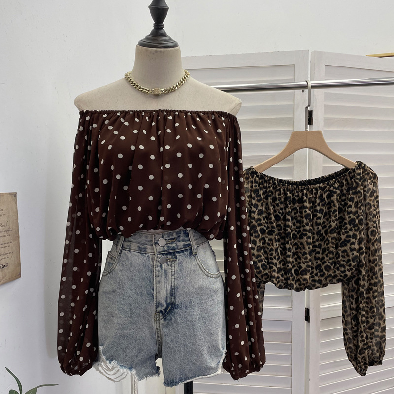 Blouse Off Shoulder - ISAROSE Kadın Şifon Bluz İlkbahar Yaz