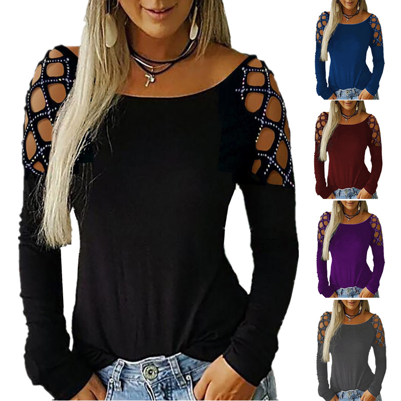 Blouse Off Shoulder - Kadınlar İçin Omuzları Açık Uzun Kollu