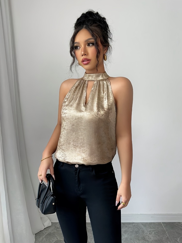 Şampanya Altın Parlak Parlak H - Blouse Off Shoulder incelemesi ve fiyatı
