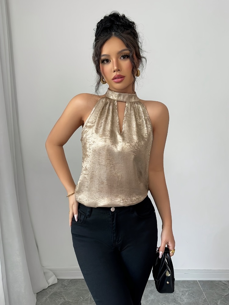 Şampanya Altın Parlak Parlak H - Blouse Off Shoulder incelemesi ve fiyatı