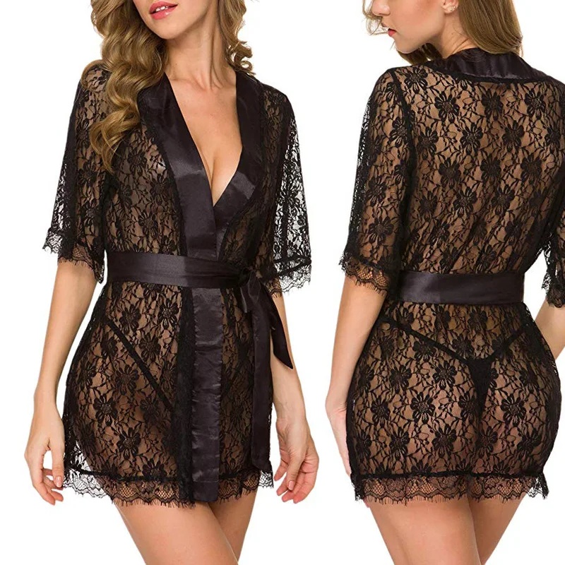 Nolia Çiçekli Dantel V Yaka Ka - Kimono Sheer Floral incelemesi ve fiyatı